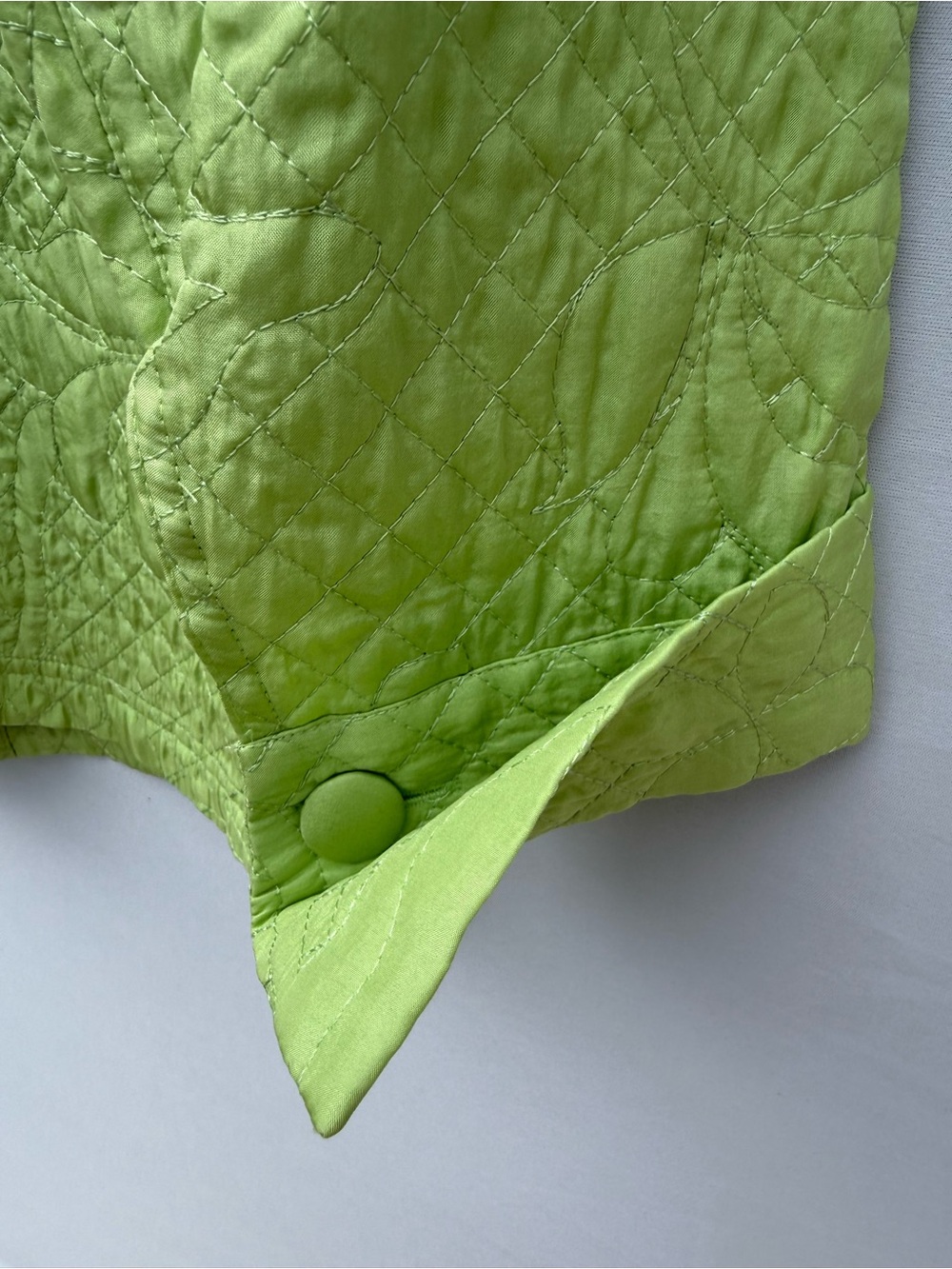 Coldwater Creek Bright Lime Green Lightweight Quilted Jacket, Petite Small, NWOT - Picture 4 of 6
